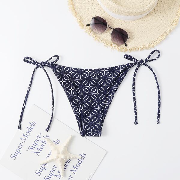 

Hollow Out Tie Side Bikini Panty, Navy blue