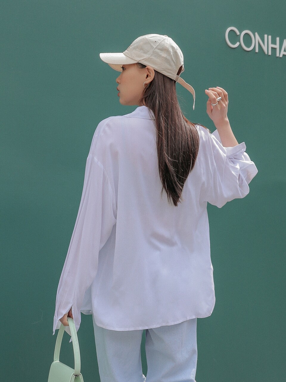 Drop Shoulder Solid Button Up Blouse