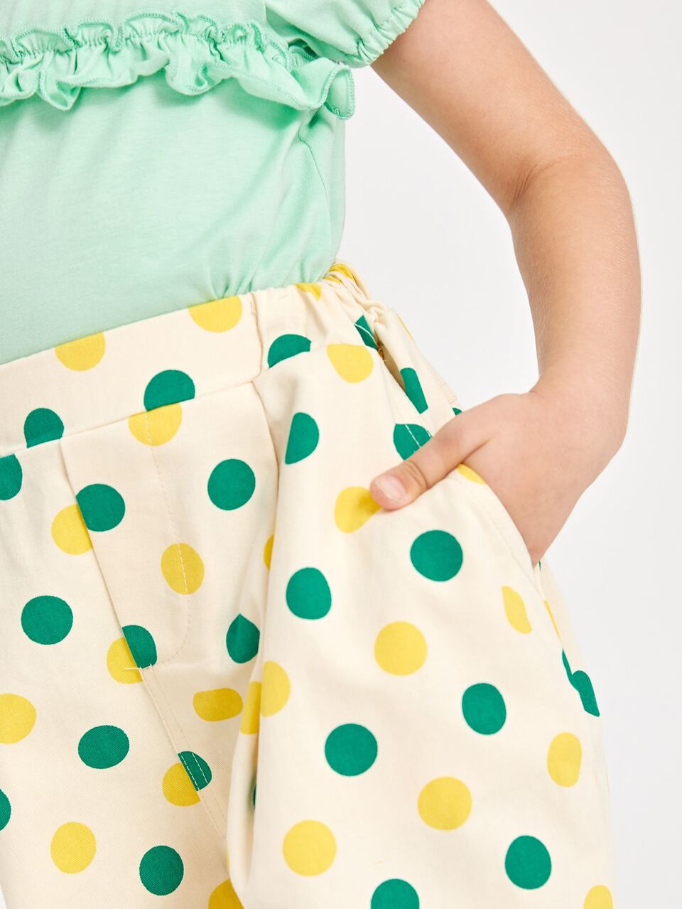 Toddler Girls Elastic Waist Polka Dot Wide Leg Shorts