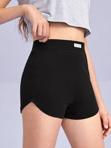 SHEIN Teen Girls Patch Detail Track Shorts