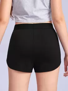 SHEIN Teen Girls Patch Detail Track Shorts