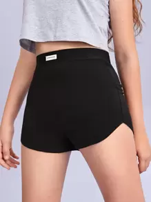 SHEIN Teen Girls Patch Detail Track Shorts