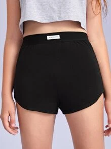 SHEIN Teen Girls Patch Detail Track Shorts