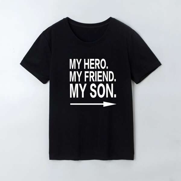 

Men Letter Graphic Tee, Black
