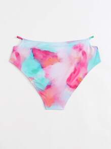 大碼紮染珍珠裝飾泳裝內褲