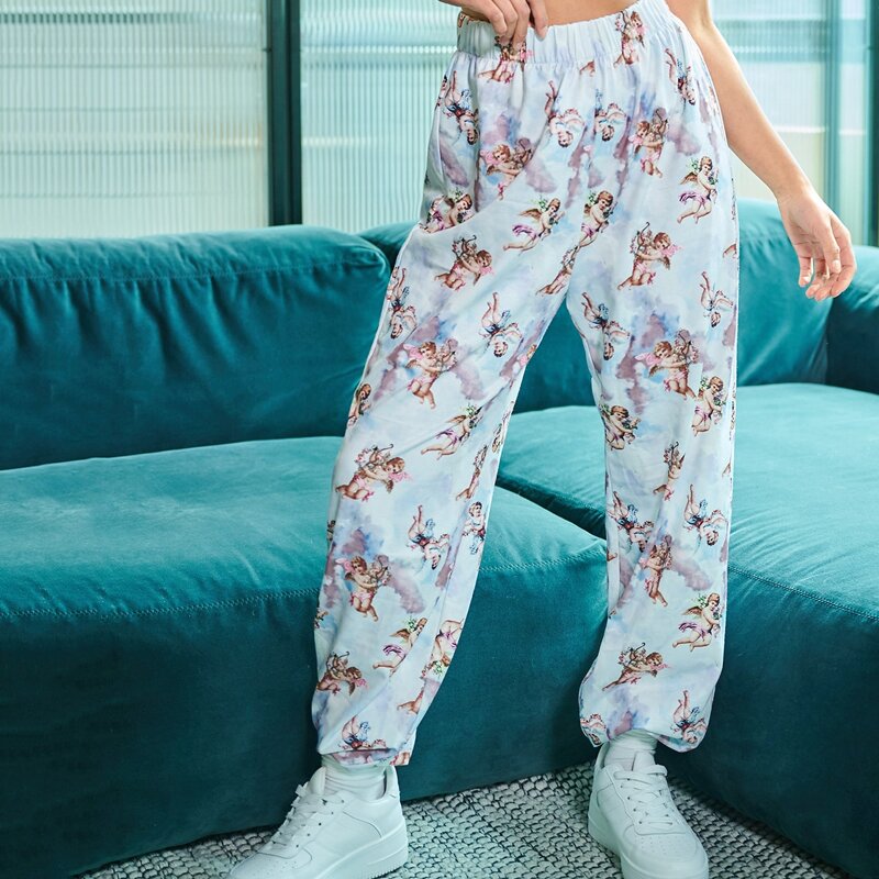 

Angel Print Joggers, Multicolor