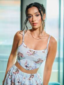 SHEIN Top de tirantes con estampado de ángel - Multicolor - Ver 1