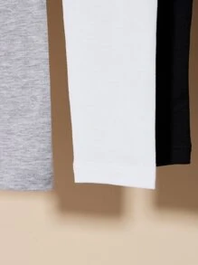 SHEIN Young Girl 3 Packs Solid Leggings Chic Outfits For Autumn/Winter - Multicolor - View 3