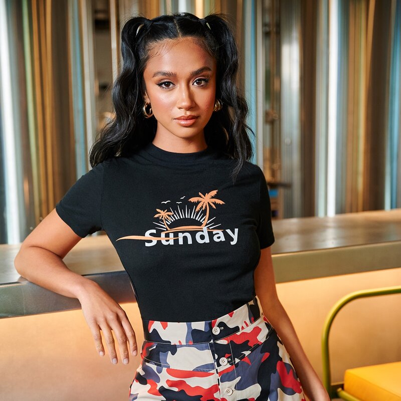 

Letter Graphic Tee, Black