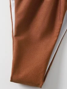 Hanky Hem Halter Thong Bikini Summer Beach - Brown - View 6