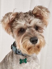 1pc Bone Shaped Glitter powder Pet ID Tag For Decoration - Dark Green - View 2