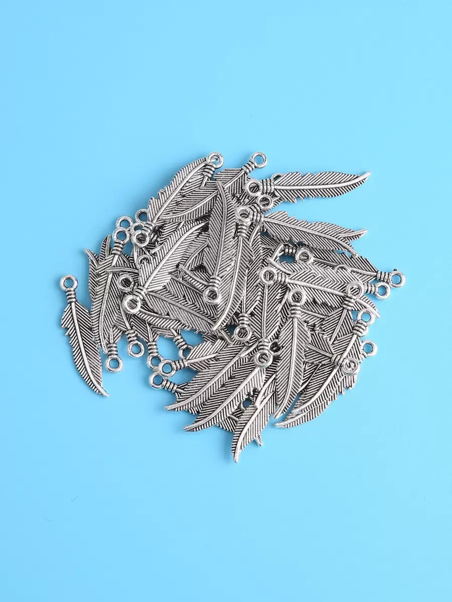 50入組金屬羽毛DIY首飾配件