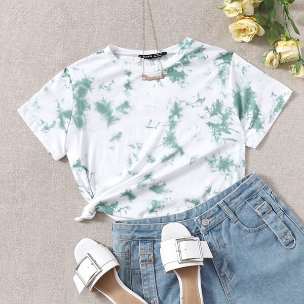 

Tie Dye Round Neck Tee, Multicolor