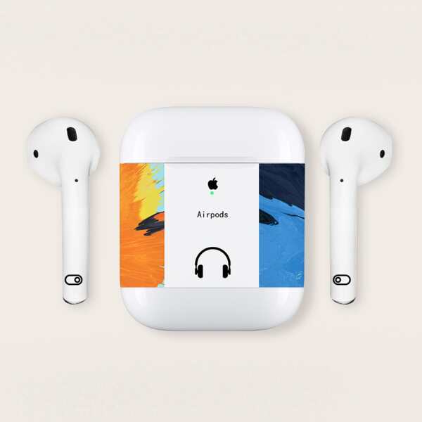

1sheet Graphic Sticker For Airpods, Multicolor