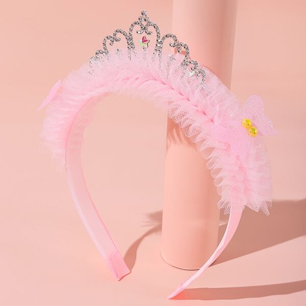 

Toddler Girls Rhinestone Crown Decor Headband, Pink