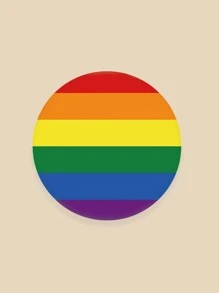 LGBT Rainbow Stripe Pattern Brooch - Multicolor - View 4