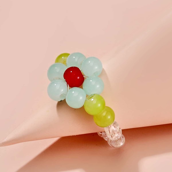 

1pc Beaded Ring, Multicolor