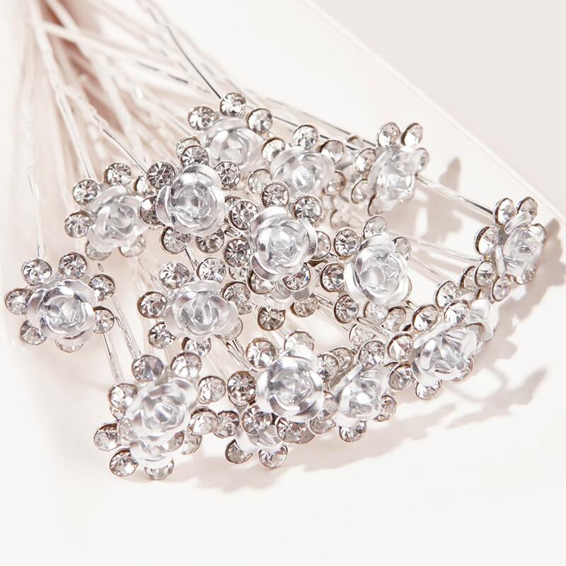

20pcs Rhinestone Decor Hair Pin, Multicolor