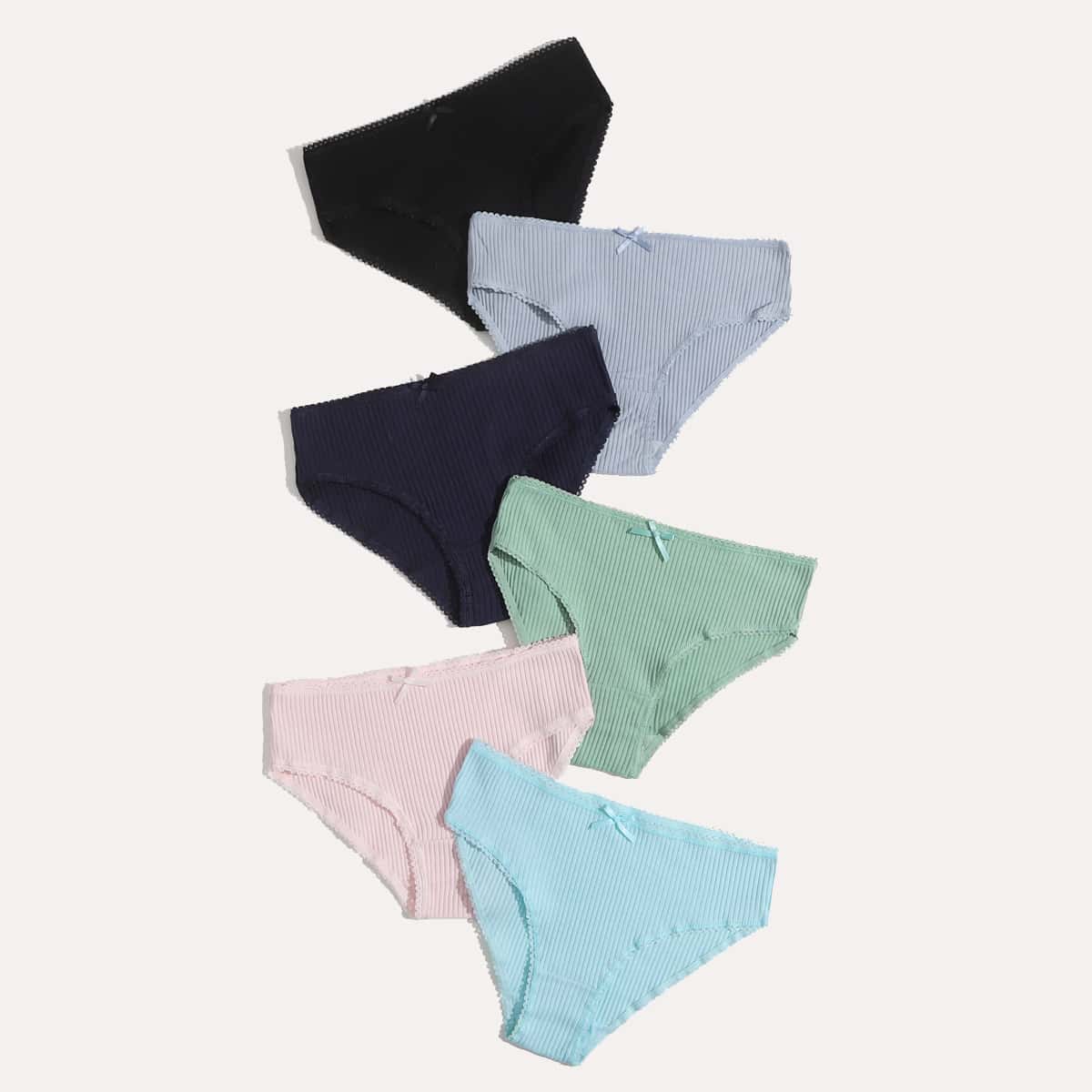 

6pack Solid Panty Set, Multicolor
