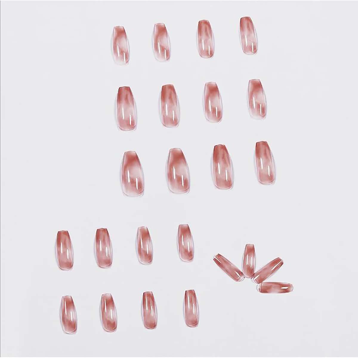 

24pcs Ombre Fake Nail, Brown