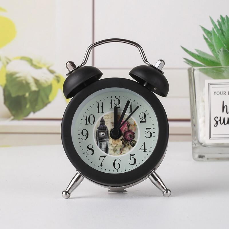 

Flower Print Alarm Clock, Black