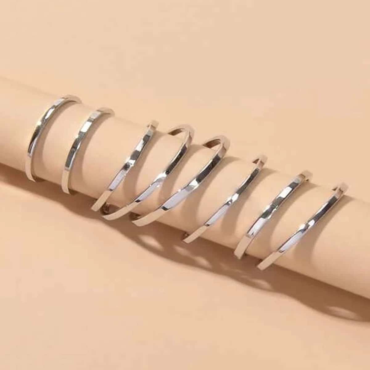 

8pcs Minimalist Ring, Silver