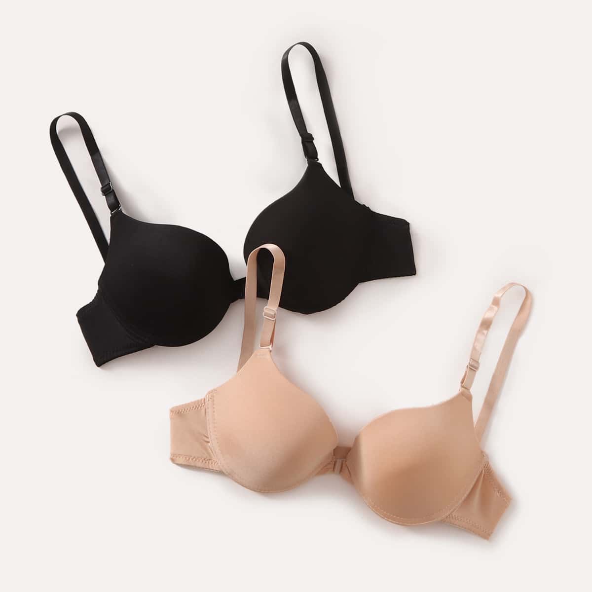 

2pack Solid Bra Set, Multicolor