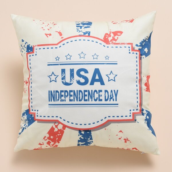 

Independence Day Pattern Cushion Cover Without Filler, Multicolor