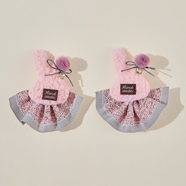 

2pcs Toddler Girls Cartoon Hair Clip, Multicolor