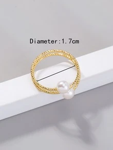 Faux Pearl Decor Ring - Yellow Gold - View 3