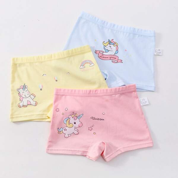 

Toddler Girls 3pack Unicorn Print Shortie Brief, Multicolor