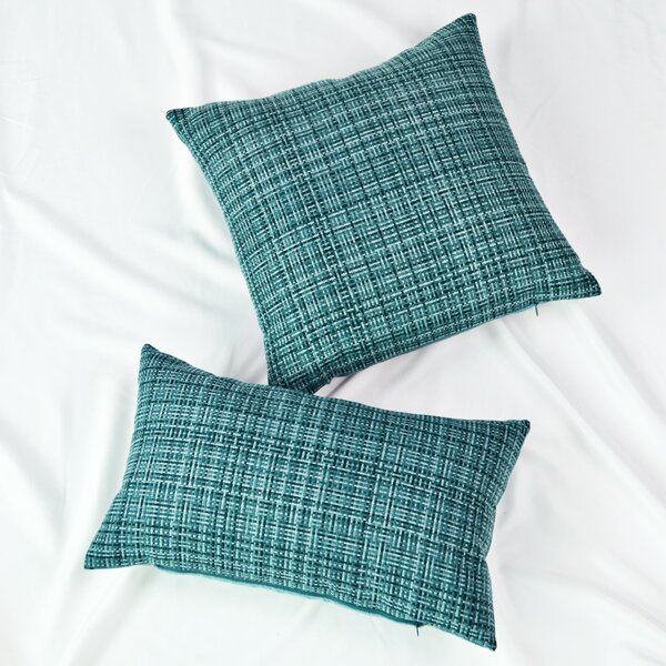 

1pc Plaid Pattern Cushion Cover Without Filler, Green