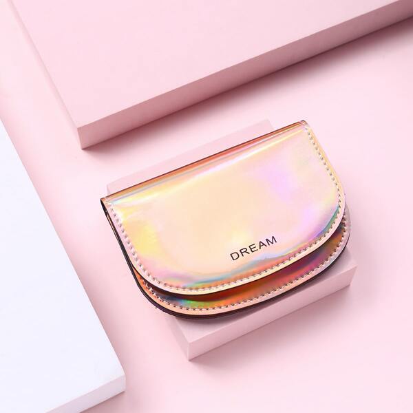 

Holographic Letter Graphic Card Holder, Pink