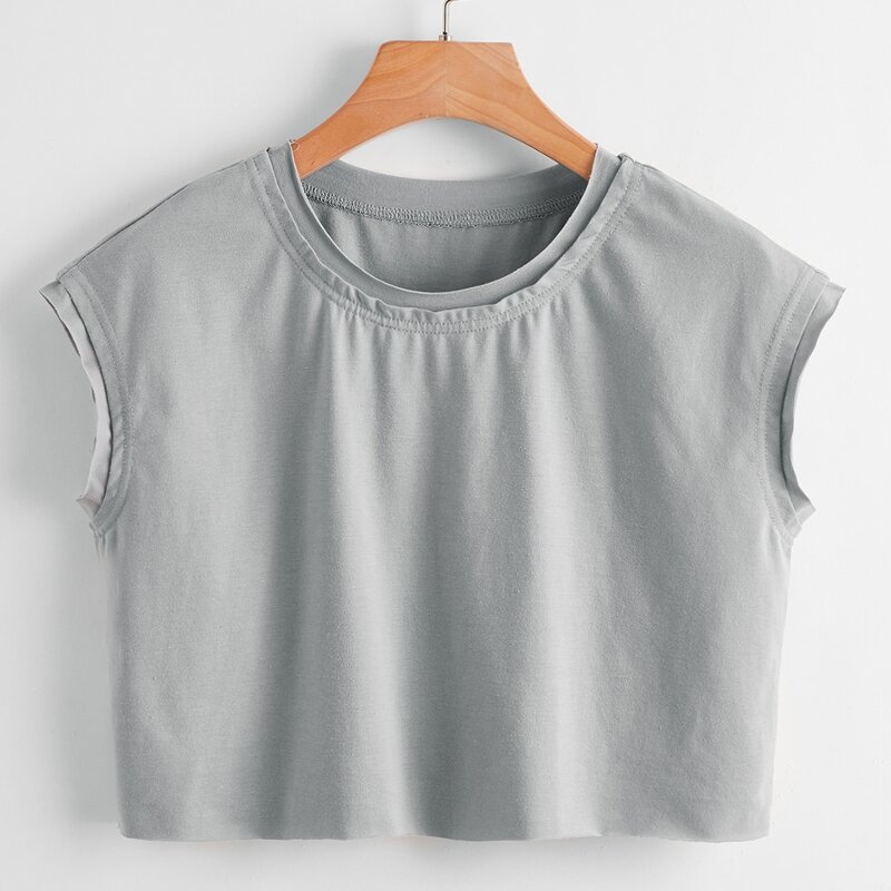 

Solid Crop Vest, Light grey