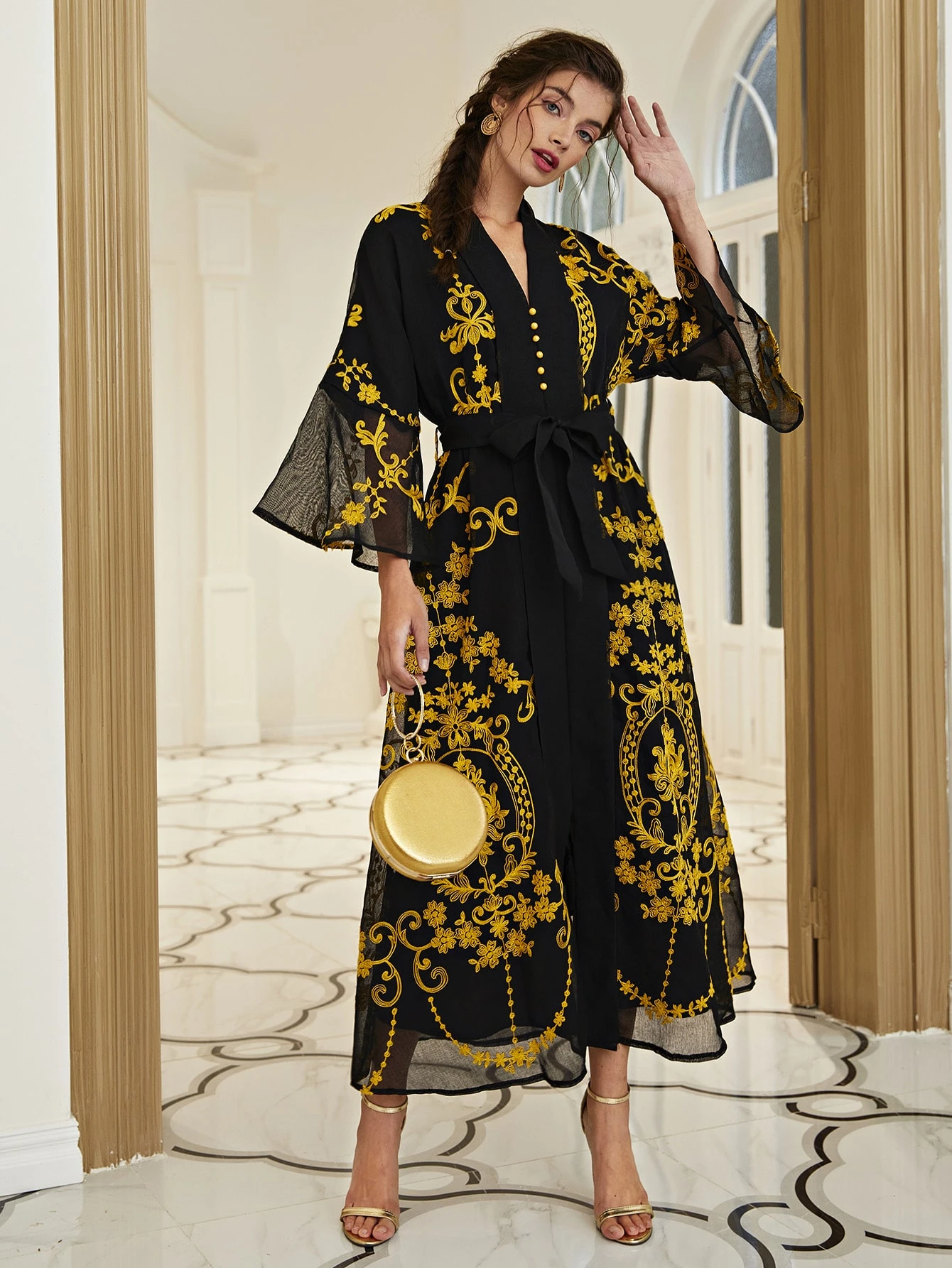 belted caftan