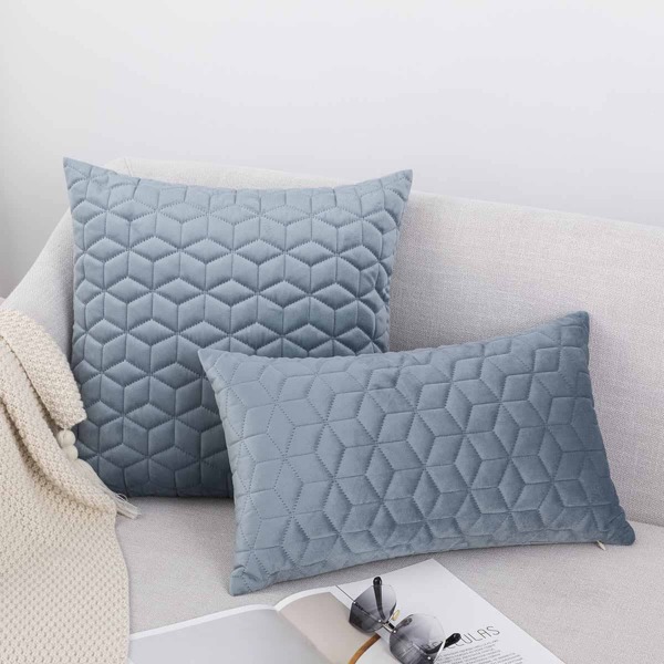 

1pc Solid Color Cushion Cover Without Filler, Blue
