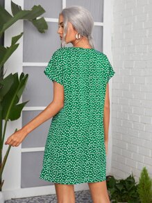 SHEIN LUNE 蝙蝠袖小碎花洋裝