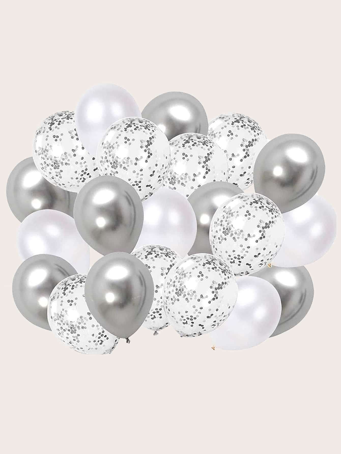 30pcs/Set Decorative Balloon, 10 Inch Metallic & Confetti Latex Balloon, For Party Decor