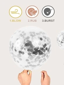 30pcs/Set Decorative Balloon, 10 Inch Metallic & Confetti Latex Balloon, For Party Decor