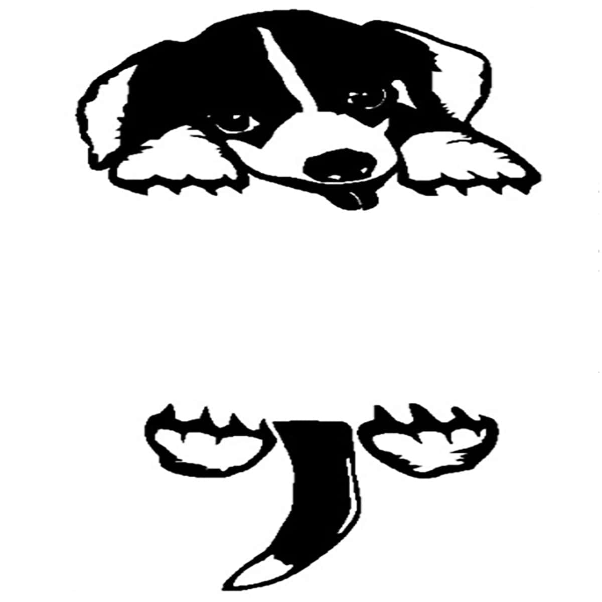 

Cartoon Dog Switch Sticker, Black