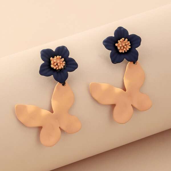 

Butterfly Drop Earrings, Multicolor