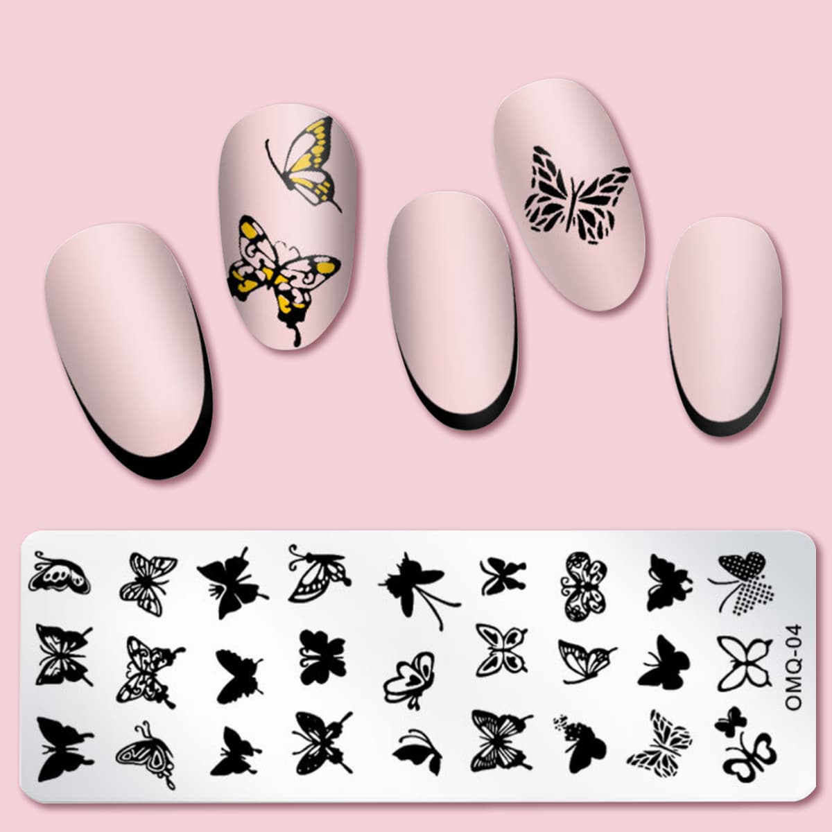 

1pc Butterfly Nail Art Stamping Scraper Plate, Silver