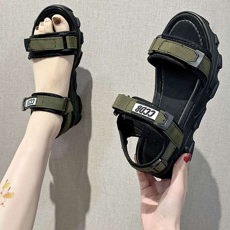 

Colorblock Velcro Strap Sport Sandals, Multicolor