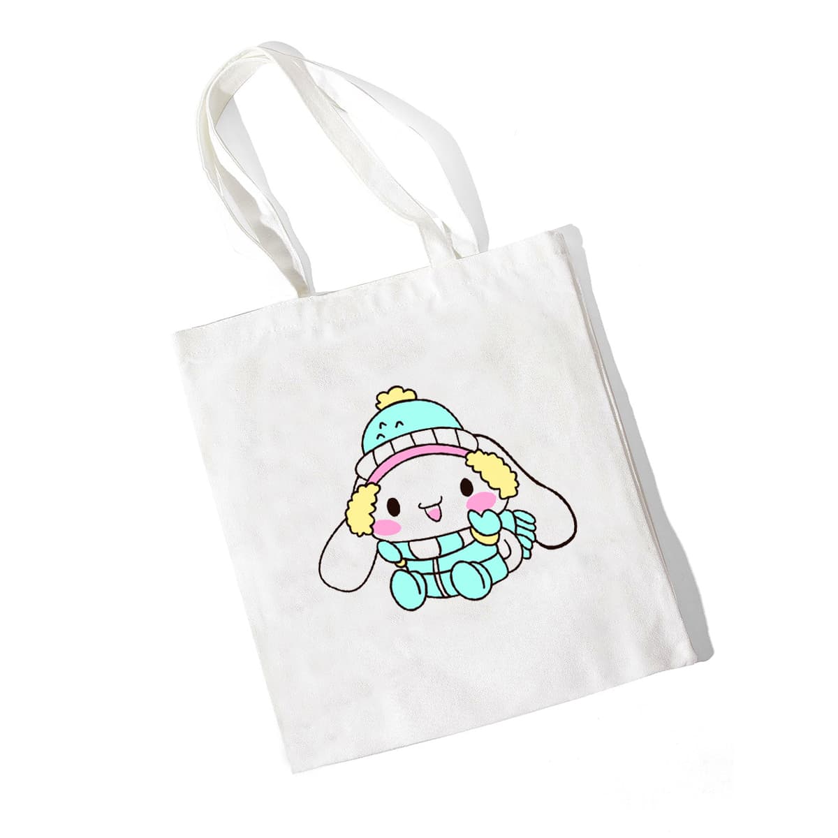 

Cartoon Rabbit Tote Bag, White