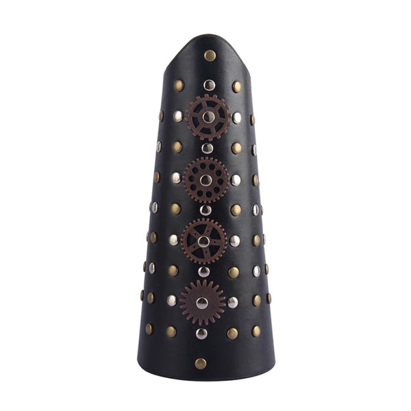 

Men PU Leather Wide Bracelet, Black