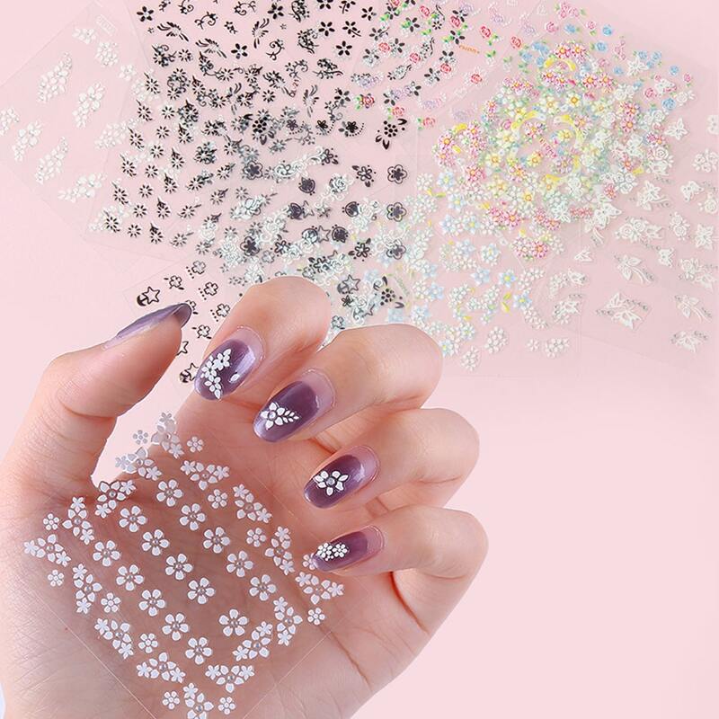 

15sheets Floral Nail Art Sticker, Multicolor