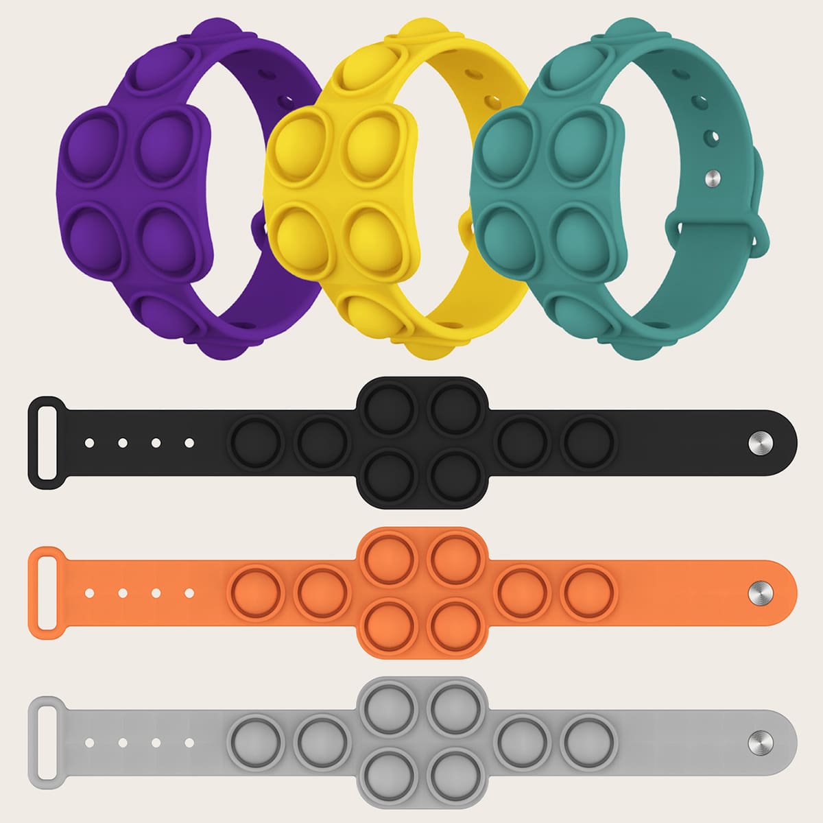 

1pc Stress Relief Bubble Bracelet, Multicolor