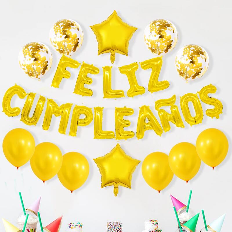 

30pcs Birthday Decorative Balloon Set, Gold