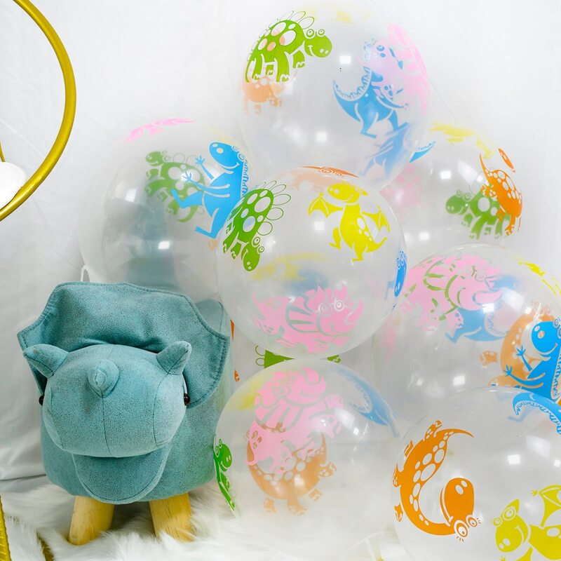 

10pcs Dinosaur Print Balloon, Multicolor