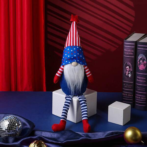 

1pc Independence Day Plush Dwarf Doll Pendant, Multicolor